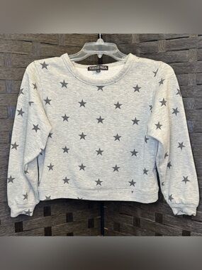 Trixxi Girl Gray Sweatshirt with Black Star Detail